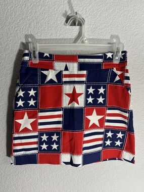 Loudmouth Skort Women’s Sz 0 Patriotic Flag Golf Tennis Pickleball Preppy USA